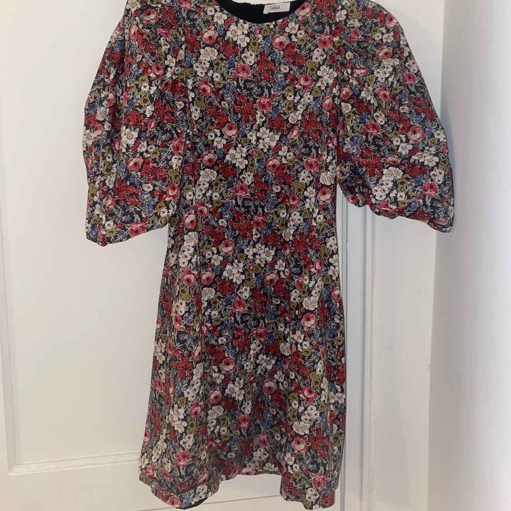 Floral puffy sleeve dress worn once